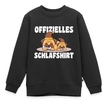 Schlafanzug Mops Schlafshirt Geschenk - Kinder Premium Organic Sweatshirt - Schwarz - Vorne - AI Model Kid Female (0cm)