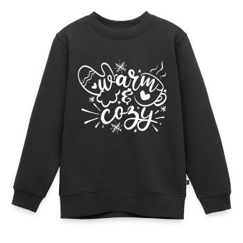 Warm und gemütlich - Kinder Premium Organic Sweatshirt - Schwarz - Vorne - AI Model Kid Female (0cm)