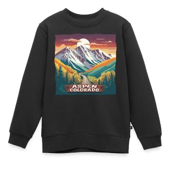 Aspen Colorado Sports d’hiver Station de ski Ski - Sweat Premium enfant bio - noir - Devant - AI Model Kid Female (0cm)