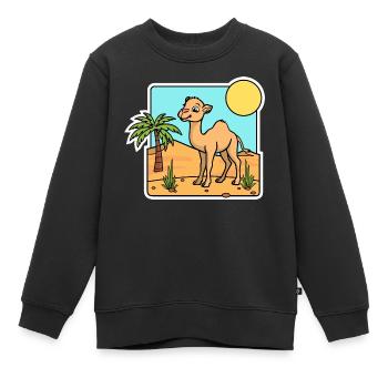Niedlichstes putzigstes Baby Kamel der Wüste! - Kinder Premium Organic Sweatshirt - Schwarz - Vorne - AI Model Kid Female (0cm)