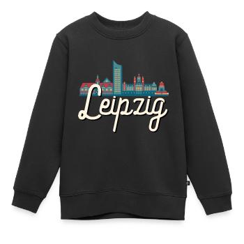 Leipzig - Sweat Premium enfant bio - noir - Devant - AI Model Kid Female (0cm)
