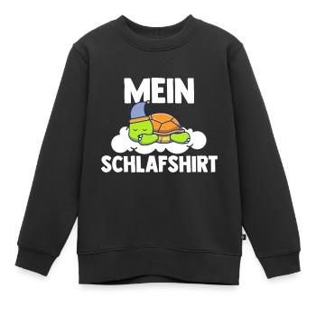 Schlafshirt Schildkröte Schlafanzug Geschenk - Kinder Premium Organic Sweatshirt - Schwarz - Vorne - AI Model Kid Female (0cm)