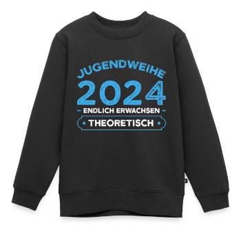 Jugendweihe 2024 Jugend Konfirmation Geschenk - Kinder Premium Organic Sweatshirt - Schwarz - Vorne - AI Model Kid Female (0cm)