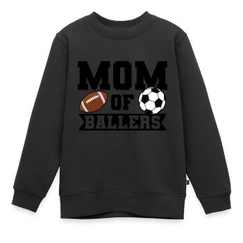 baller fussball baller Geschenk - Kinder Premium Organic Sweatshirt - Schwarz - Vorne - AI Model Kid Female (0cm)