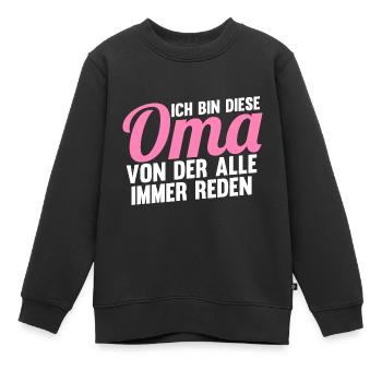 Oma Familie Großeltern Geschenk - Kinder Premium Organic Sweatshirt - Schwarz - Vorne - AI Model Kid Female (0cm)