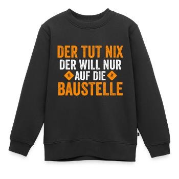 Straßenbauer Job Bauarbeiter Geschenk - Kinder Premium Organic Sweatshirt - Schwarz - Vorne - AI Model Kid Female (0cm)