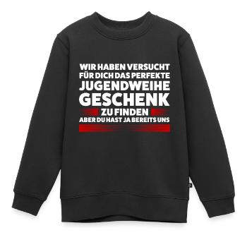 Jugendweihe Jugend Konfirmation Geschenk - Kinder Premium Organic Sweatshirt - Schwarz - Vorne - AI Model Kid Female (0cm)