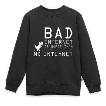 Internet lent est pire que pas d’Internet - Sweat Premium enfant bio - noir - Devant - AI Model Kid Female (0cm)