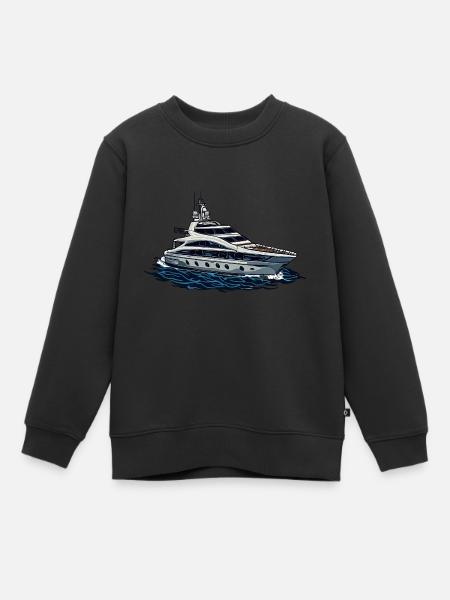 Yacht Schiff - Kinder Premium Organic Sweatshirt - Schwarz