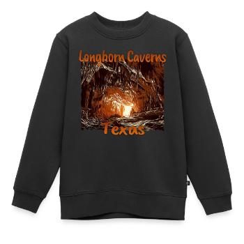 USA Urlaub in Texas: Longhorn-Höhlen - Kinder Premium Organic Sweatshirt - Schwarz - Vorne - AI Model Kid Female (0cm)