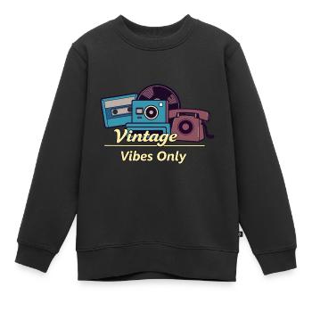 Vintage-Stimmung - Kinder Premium Organic Sweatshirt - Schwarz - Vorne - AI Model Kid Female (0cm)