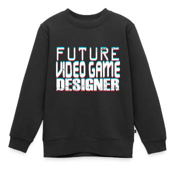 Futur concepteur de jeux vidéo - Sweat Premium enfant bio - noir - Devant - AI Model Kid Female (0cm)