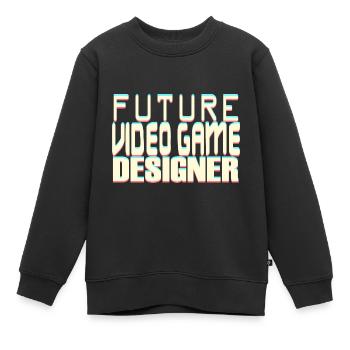 Futur concepteur de jeux vidéo - Sweat Premium enfant bio - noir - Devant - AI Model Kid Female (0cm)