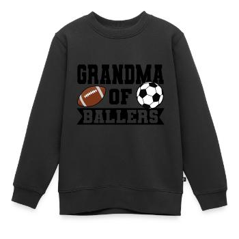baller fussball baller Geschenk - Kinder Premium Organic Sweatshirt - Schwarz - Vorne - AI Model Kid Female (0cm)