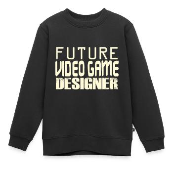 Futur concepteur de jeux vidéo - Sweat Premium enfant bio - noir - Devant - AI Model Kid Female (0cm)