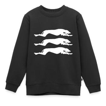 Windhund Muster - Kinder Premium Organic Sweatshirt - Schwarz - Vorne - AI Model Kid Female (0cm)