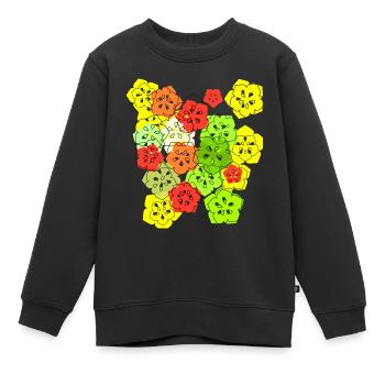 fleurs, fleur, coloré, fleurs, abstrait - Sweat Premium enfant bio - noir - Devant - AI Model Kid Female (0cm)
