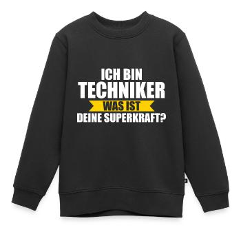 Techniker Beruf Technik Geschenk - Kinder Premium Organic Sweatshirt - Schwarz - Vorne - AI Model Kid Female (0cm)