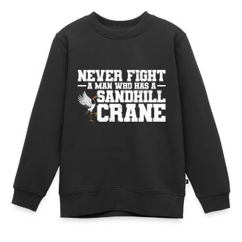Kranich - Kinder Premium Organic Sweatshirt - Schwarz - Vorne - AI Model Kid Female (0cm)