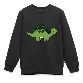 Dino Kind Stegosaurus - Kinder Premium Organic Sweatshirt - Schwarz - Vorne - AI Model Kid Female (0cm)