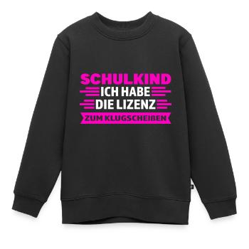 Schulkind Anfang Schulbeginn Geschenk - Kinder Premium Organic Sweatshirt - Schwarz - Vorne - AI Model Kid Female (0cm)