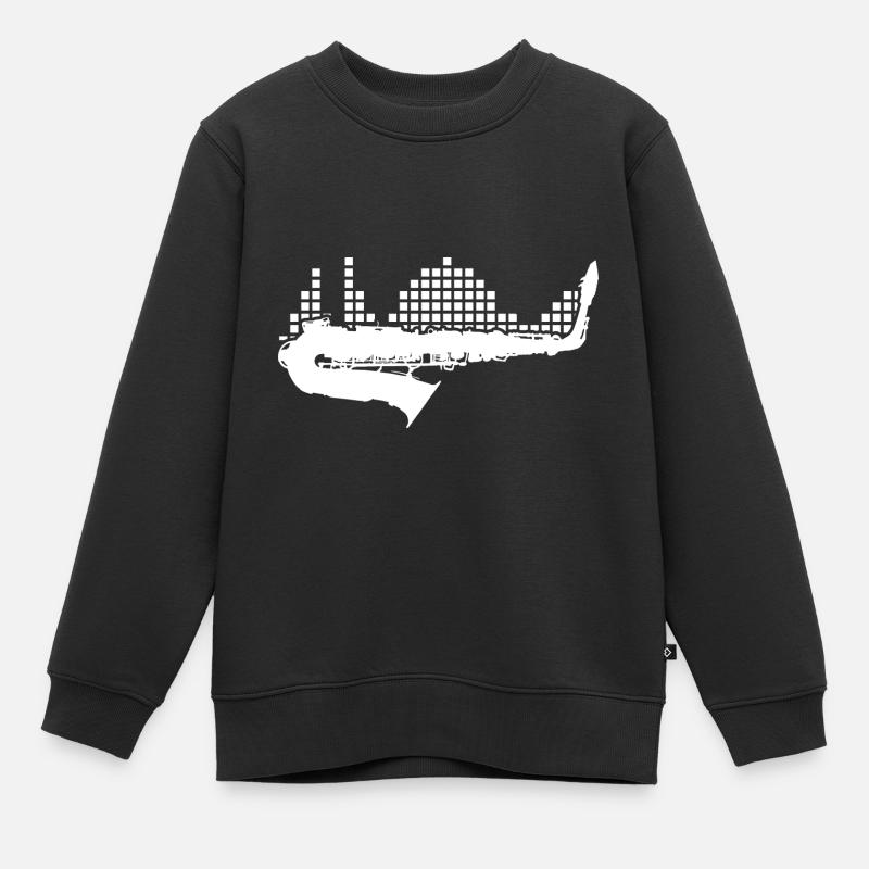 Saxophon - Kinder Premium Organic Sweatshirt - Schwarz