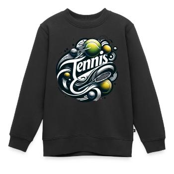 Le tennis est un sport pour les hommes et les femmes - Sweat Premium enfant bio - noir - Devant - AI Model Kid Female (0cm)