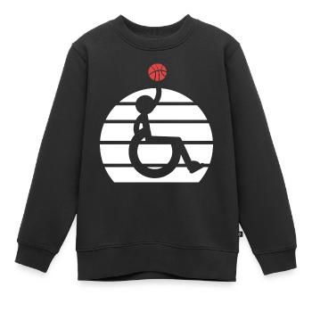 Rollstuhl - Kinder Premium Organic Sweatshirt - Schwarz - Vorne - AI Model Kid Female (0cm)