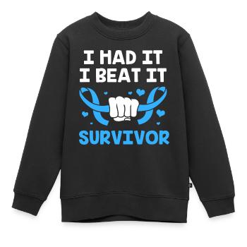 Cancer du poumon - Sweat Premium enfant bio - noir - Devant - AI Model Kid Female (0cm)