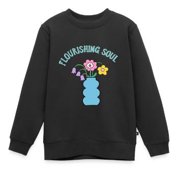 Flourishing Soul - Blumenstrauß in Vase - Geschenk - Kinder Premium Organic Sweatshirt - Schwarz - Vorne - AI Model Kid Female (0cm)