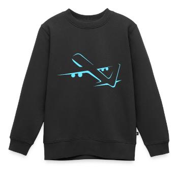 Avion - Sweat Premium enfant bio - noir - Devant - AI Model Kid Female (0cm)