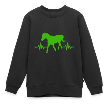 Heartbeat - Étalon Cheval Jument Ross Equestrian - Sweat Premium enfant bio - noir - Devant - AI Model Kid Female (0cm)