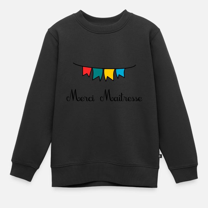 MAÎTRESSE. MERCI. MERCI MAÎTRESSE - Sweat Premium enfant bio - noir