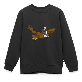 USA Flagge | Patriot Patriotismus Amerika Geschenk - Kinder Premium Organic Sweatshirt - Schwarz - Vorne - AI Model Kid Female (0cm)