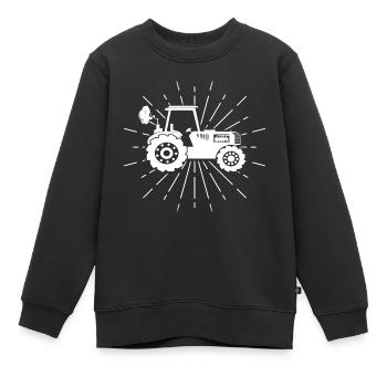 Agriculteur tracteur tracteur dessin tracteur - Sweat Premium enfant bio - noir - Devant - AI Model Kid Female (0cm)