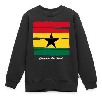 Ghanaer und Stolz Ghana - Kinder Premium Organic Sweatshirt - Schwarz - Vorne - AI Model Kid Female (0cm)