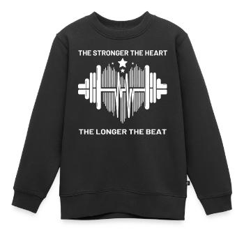 Fitness Skyline Hanteln und Sterne - Kinder Premium Organic Sweatshirt - Schwarz - Vorne - AI Model Kid Female (0cm)
