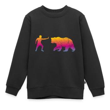 Stop Bear - Sweat Premium enfant bio - noir - Devant - AI Model Kid Female (0cm)