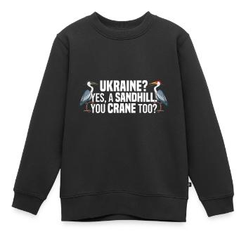 Kanadischer Kranich - Kinder Premium Organic Sweatshirt - Schwarz - Vorne - AI Model Kid Female (0cm)