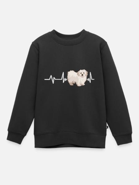 Malteser Heartbeat - Kinder Premium Organic Sweatshirt - Schwarz