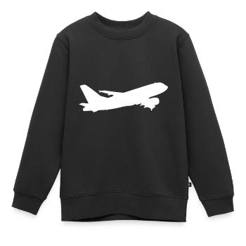 Flugzeug - Kinder Premium Organic Sweatshirt - Schwarz - Vorne - AI Model Kid Female (0cm)