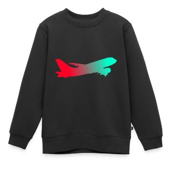 Flugzeug - Kinder Premium Organic Sweatshirt - Schwarz - Vorne - AI Model Kid Female (0cm)