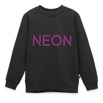 logo néon - Sweat Premium enfant bio - noir - Devant - AI Model Kid Female (0cm)
