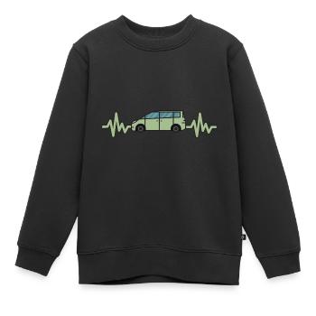 Auto - Wagen - Herzschlag - Automobile - Style - Kinder Premium Organic Sweatshirt - Schwarz - Vorne - AI Model Kid Female (0cm)
