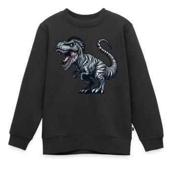 Dino Trex Zebra Fusion Fantasiewesen skurril - Kinder Premium Organic Sweatshirt - Schwarz - Vorne - AI Model Kid Female (0cm)