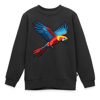 Perroquet - Design animalier - Sweat Premium enfant bio - noir - Devant - AI Model Kid Female (0cm)