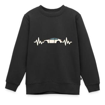 Auto - Wagen - Herzschlag - Automobile - Style - Kinder Premium Organic Sweatshirt - Schwarz - Vorne - AI Model Kid Female (0cm)