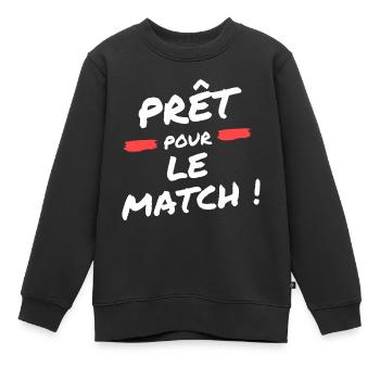Prêt pour le match t-shirt football humour - Sweat Premium enfant bio - noir - Devant - AI Model Kid Female (0cm)