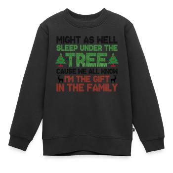 All know i'm the gift in the family - Sweat Premium enfant bio - noir - Devant - AI Model Kid Female (0cm)