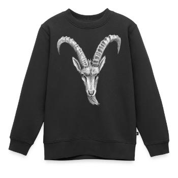 steinbock - Kinder Premium Organic Sweatshirt - Schwarz - Vorne - AI Model Kid Female (0cm)